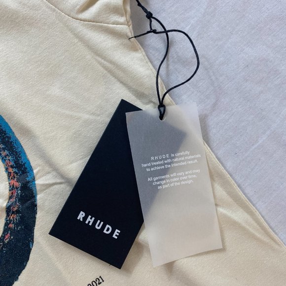 Rhude Panther Tee Size Small Off White T-Shirt SS22 NEW - Picture 5 of 10